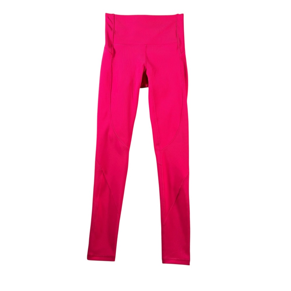 Calia Mixed Rib Essentials 7/8 High Waisted‎ Leggings Size XS Bursting Fuchsia